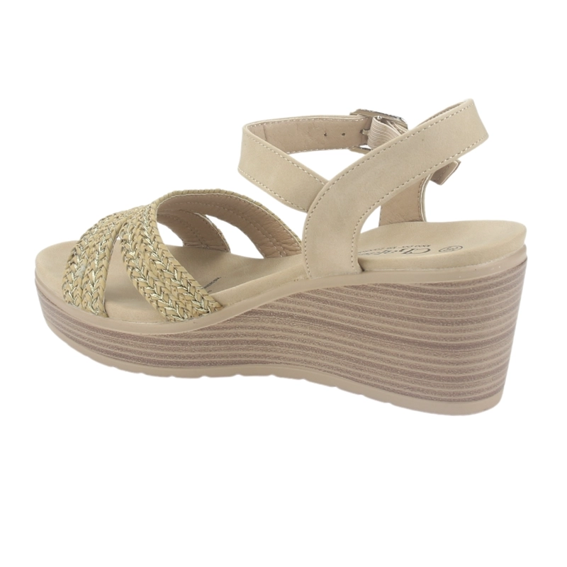 SANDALIA MUJER CHALADA BEIGE PADY-2 PLATAFORMA - 4