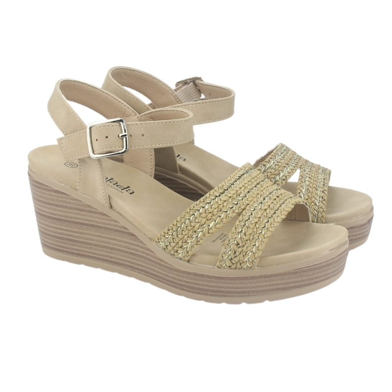 SANDALIA MUJER CHALADA BEIGE PADY-2 PLATAFORMA - 5