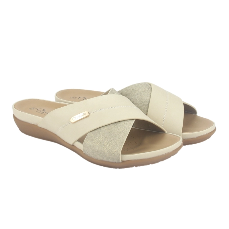 SANDALIA MUJER CHALADA BEIGE PALAK-1 CASUAL - 4
