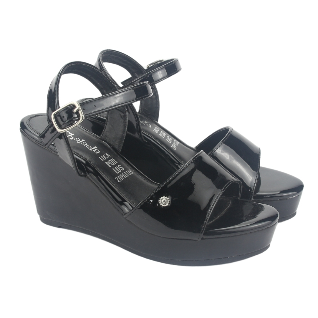 SANDALIA MUJER CHALADA NEGRO COMO-51 PLATAFORMA - 5