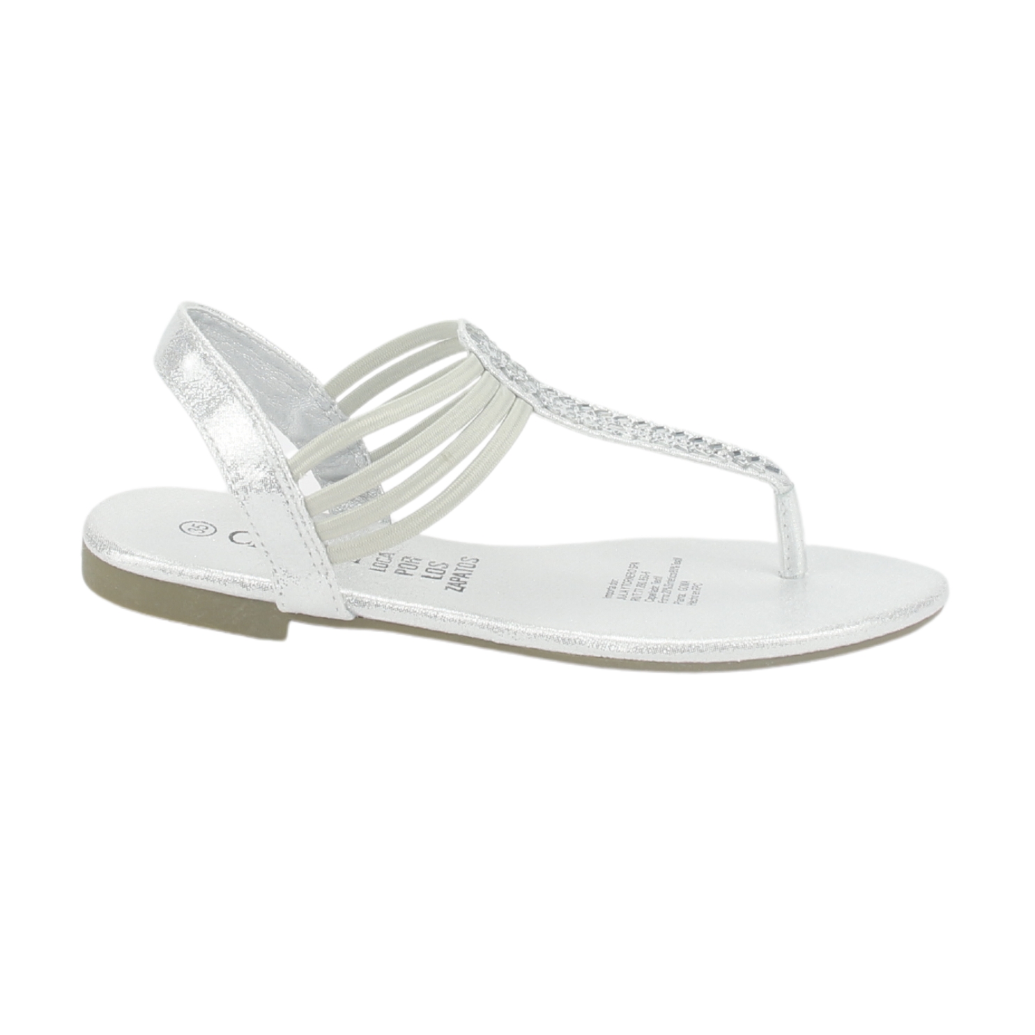 SANDALIA MUJER CHALADA PLATEADO ALKI-5 PLANA - 1