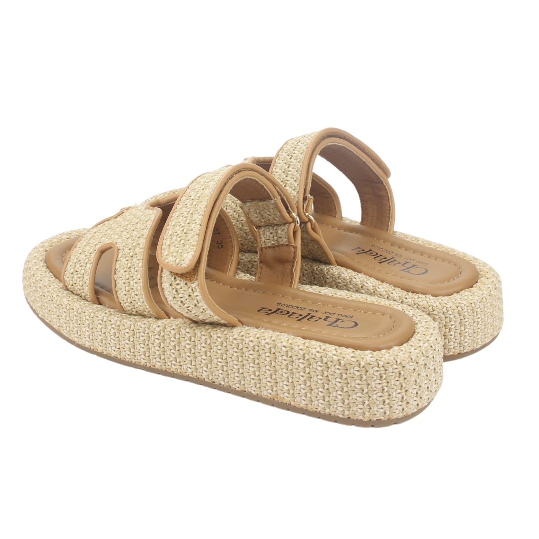 SANDALIA MUJER CHALADA BEIGE YUKONL-17 PLATAFORMA POKI - 6