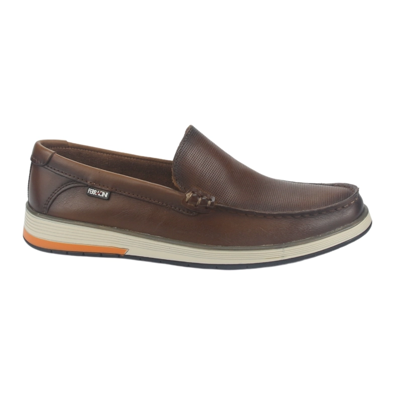 ZAPATOS HOMBRE FERRACINI CUERO 6989 CAFÉ CASUAL - 1