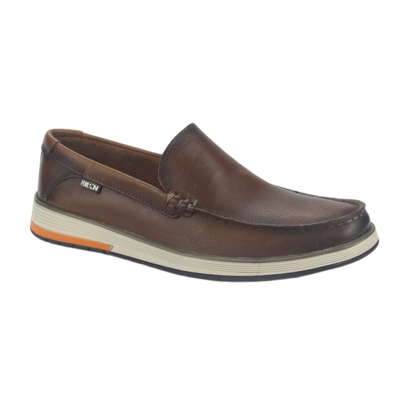 ZAPATOS HOMBRE FERRACINI CUERO 6989 CAFÉ CASUAL - 3
