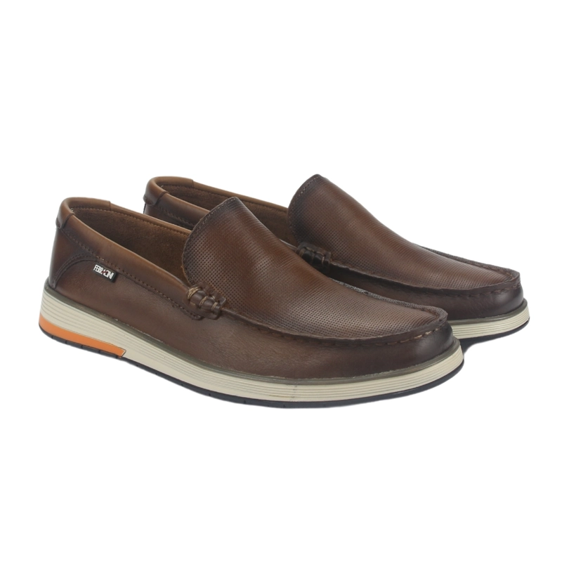 ZAPATOS HOMBRE FERRACINI CUERO 6989 CAFÉ CASUAL - 5