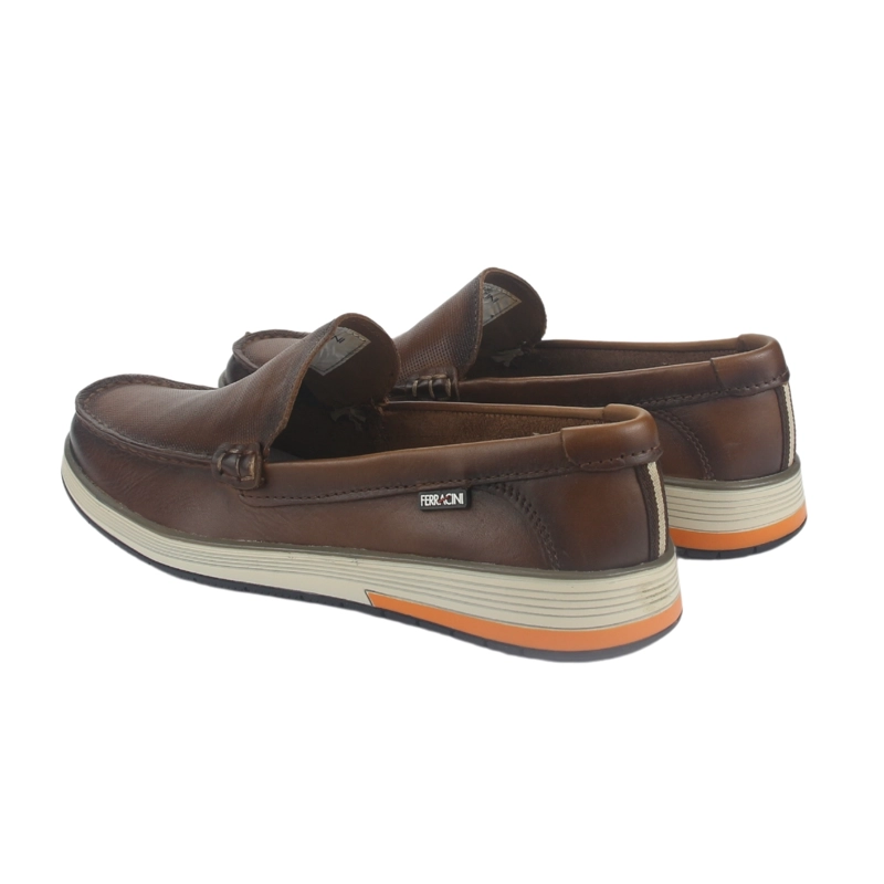 ZAPATOS HOMBRE FERRACINI CUERO 6989 CAFÉ CASUAL - 6