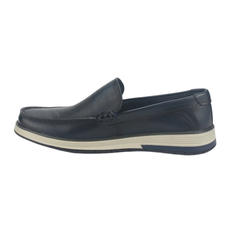 ZAPATOS HOMBRE FERRACINI CUERO 6989 AZUL MARINO CASUAL - 2