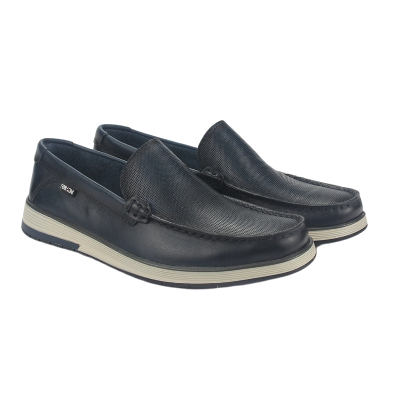 ZAPATOS HOMBRE FERRACINI CUERO 6989 AZUL MARINO CASUAL - 5