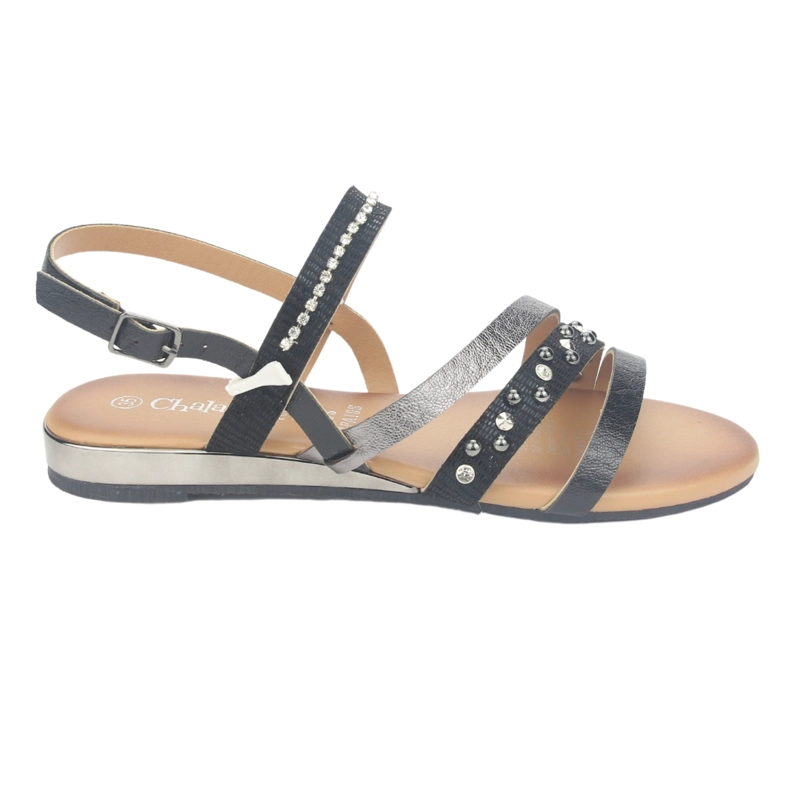 SANDALIA MUJER CHALADA NEGRO ALKI-6 CASUAL - 1