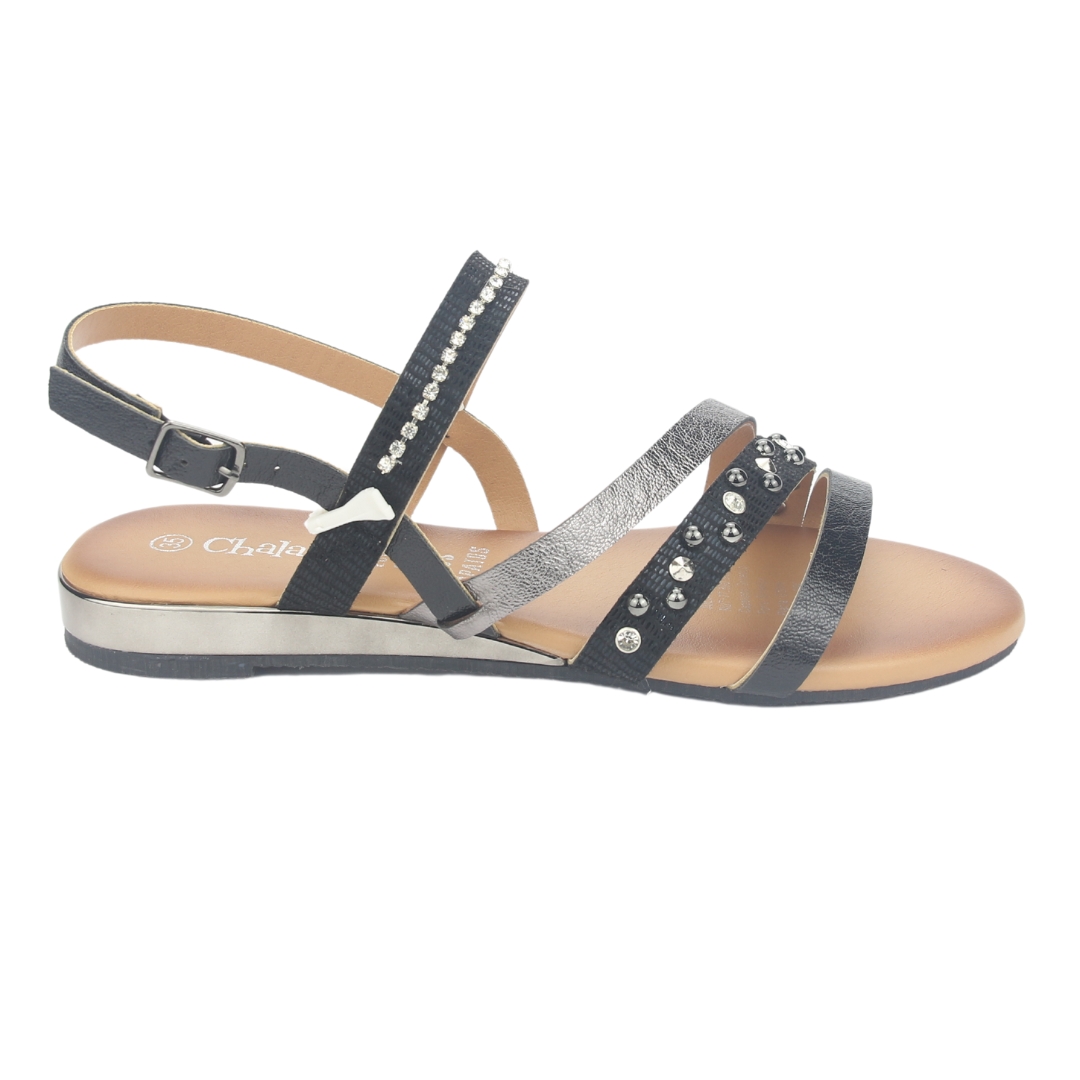 SANDALIA MUJER CHALADA NEGRO ALKI-6 CASUAL - 1