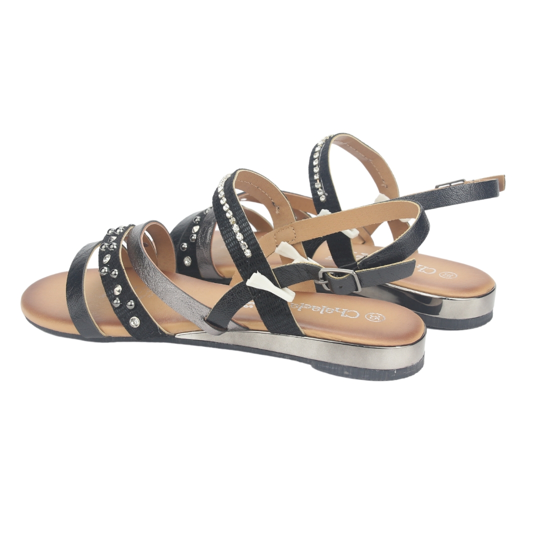 SANDALIA MUJER CHALADA NEGRO ALKI-6 CASUAL - 6