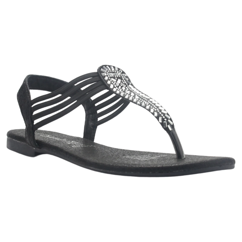 SANDALIA MUJER CHALADA NEGRO ALKI-5 PLANA - 3
