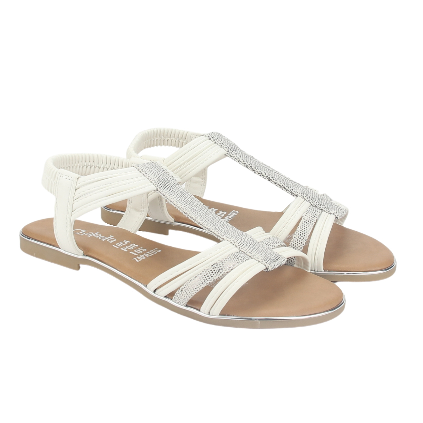 SANDALIA MUJER CHALADA BLANCO ALKI-1 PLANA - 5