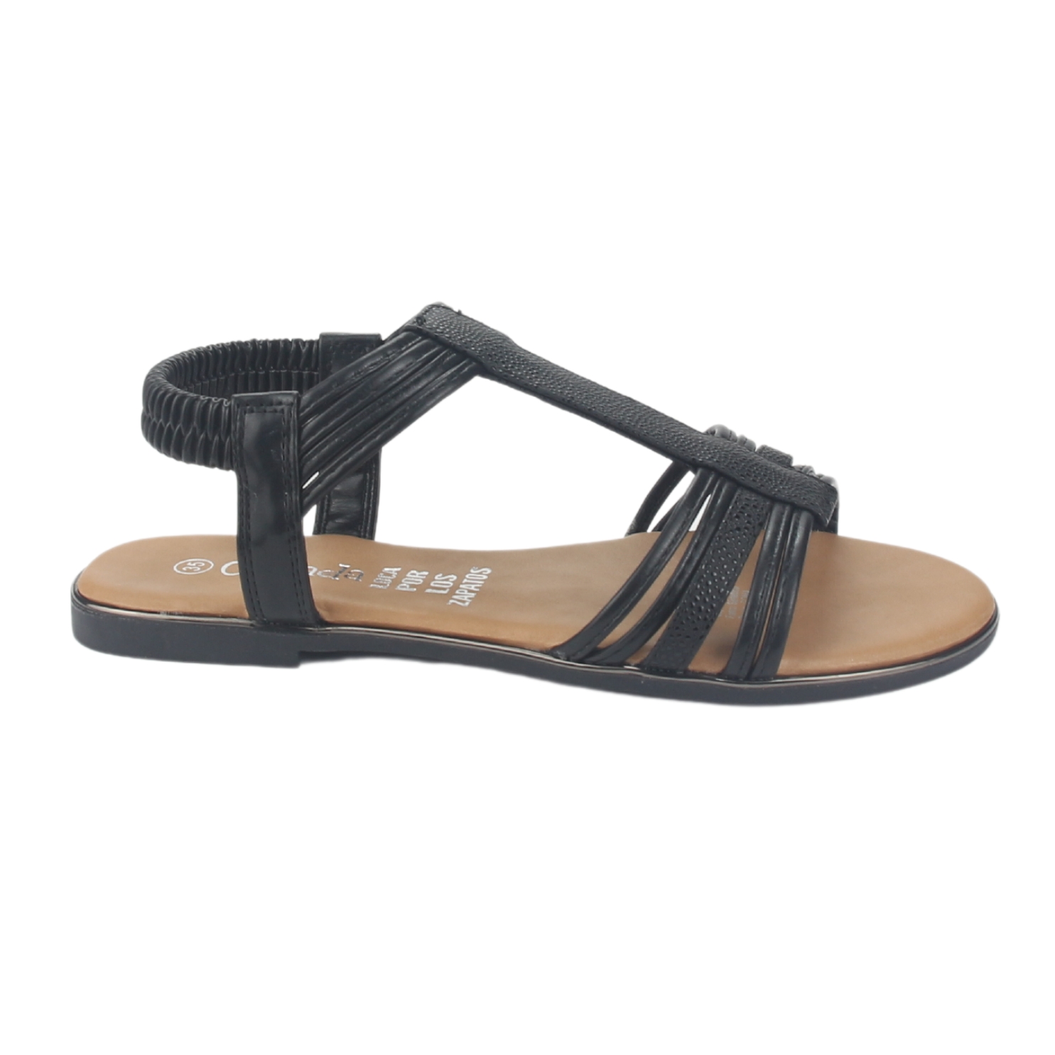 SANDALIA MUJER CHALADA NEGRO ALKI-1 PLANA - 1