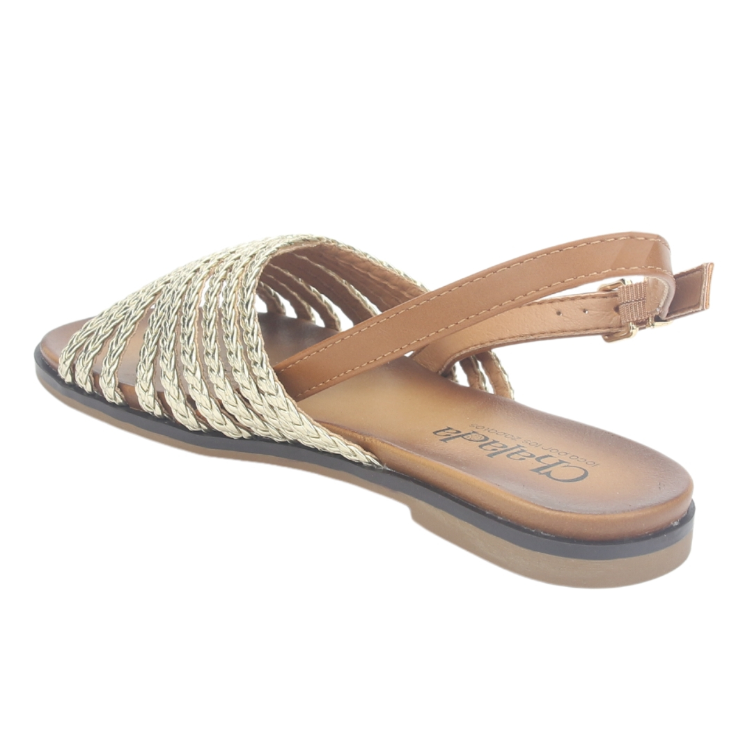 SANDALIA MUJER CHALADA DORADO GRECA-61 PLANA - 4