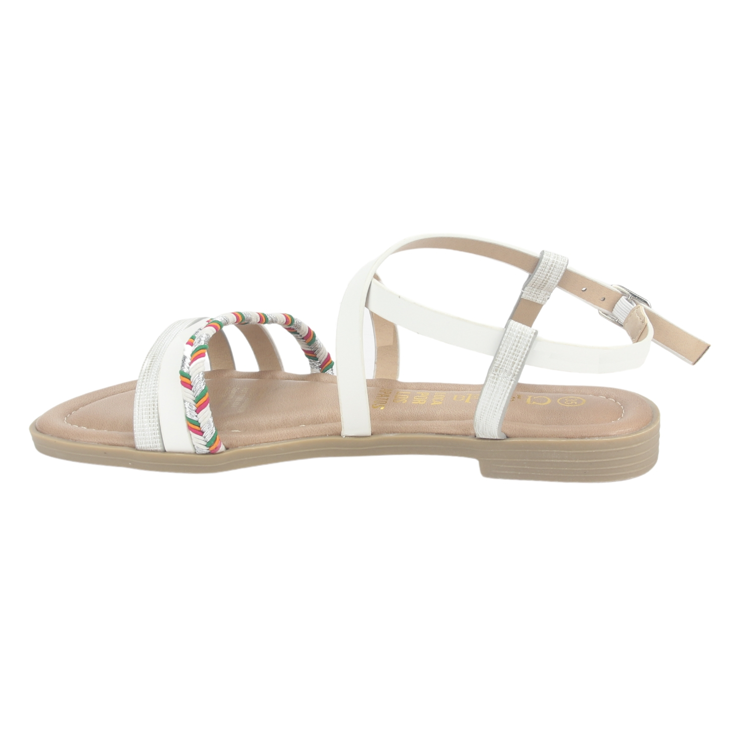 SANDALIA MUJER CHALADA BLANCO CALL-26 PLANA - 2