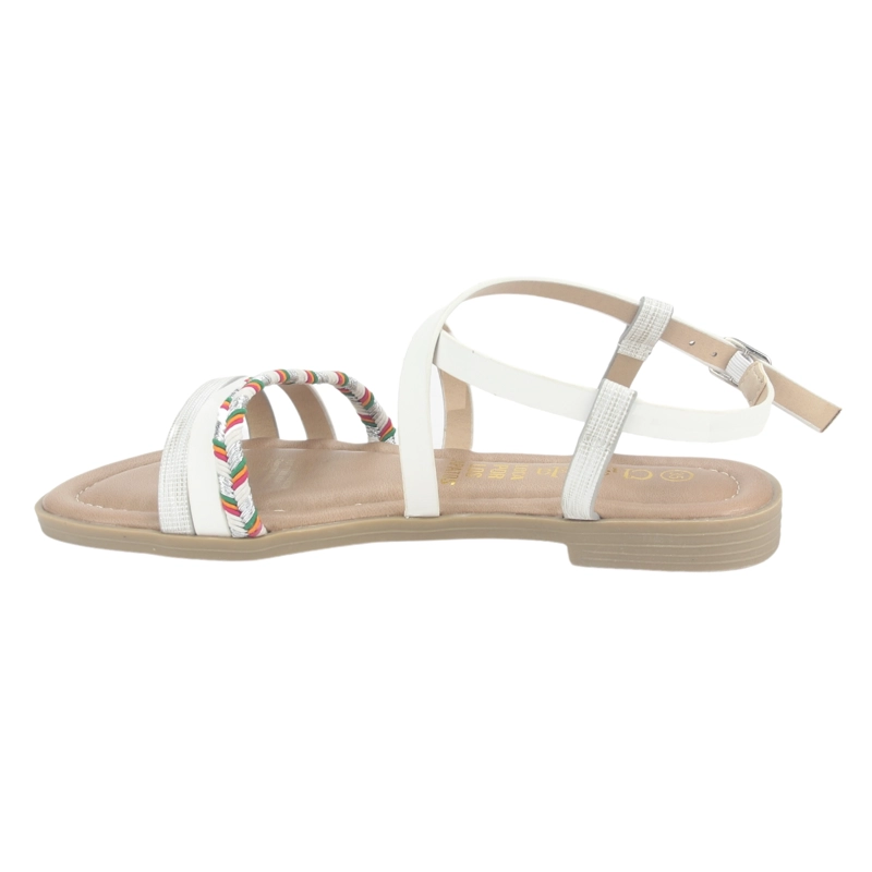 SANDALIA MUJER CHALADA BLANCO CALL-26 PLANA - 2