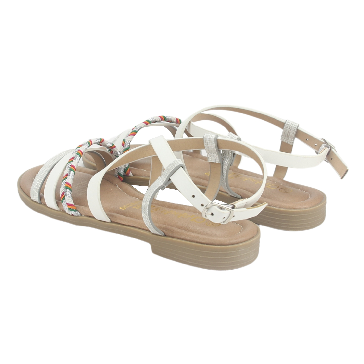 SANDALIA MUJER CHALADA BLANCO CALL-26 PLANA - 4