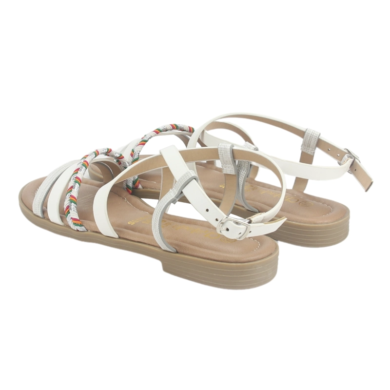 SANDALIA MUJER CHALADA BLANCO CALL-26 PLANA - 4