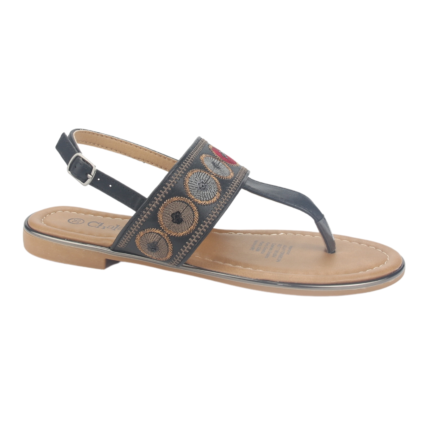 SANDALIA MUJER CHALADA NEGRO CALL-27 PLANA - 1