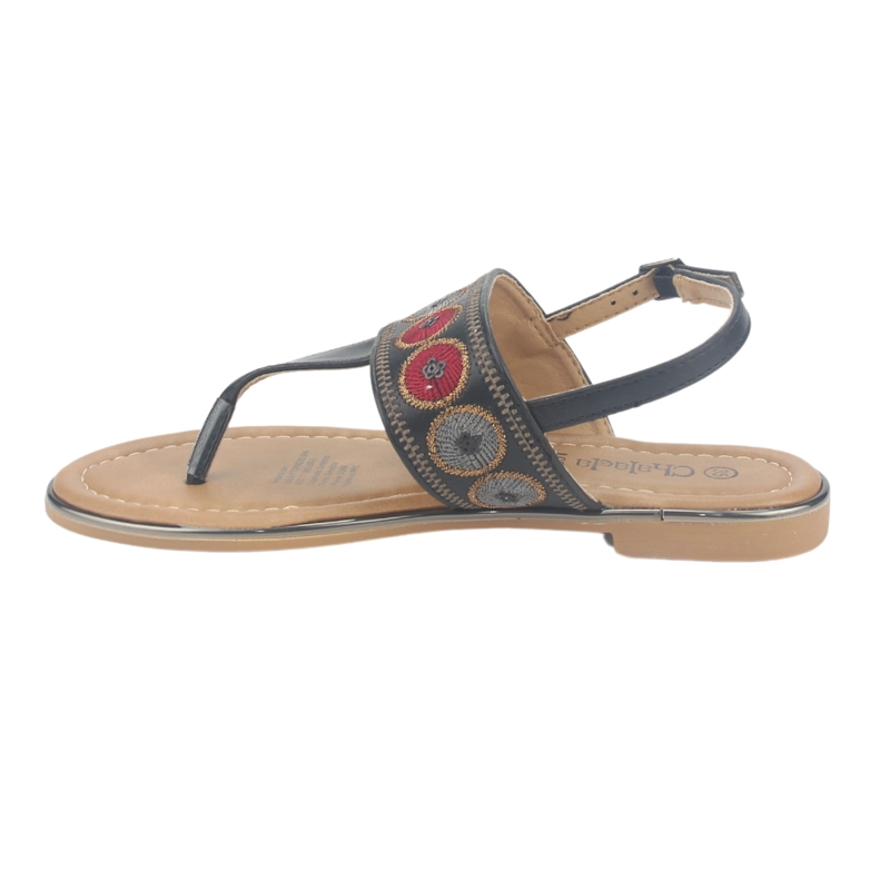 SANDALIA MUJER CHALADA NEGRO CALL-27 PLANA - 2