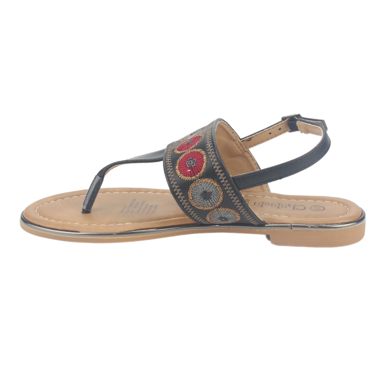SANDALIA MUJER CHALADA NEGRO CALL-27 PLANA - 2