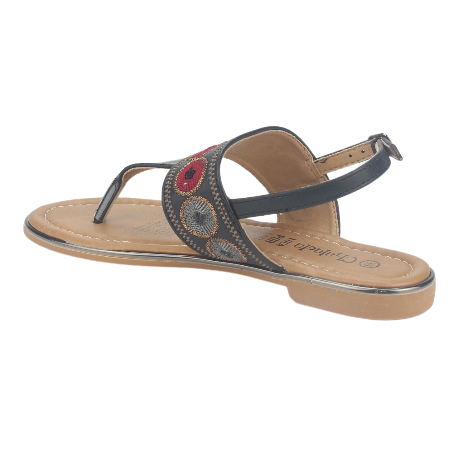 SANDALIA MUJER CHALADA NEGRO CALL-27 PLANA - 4