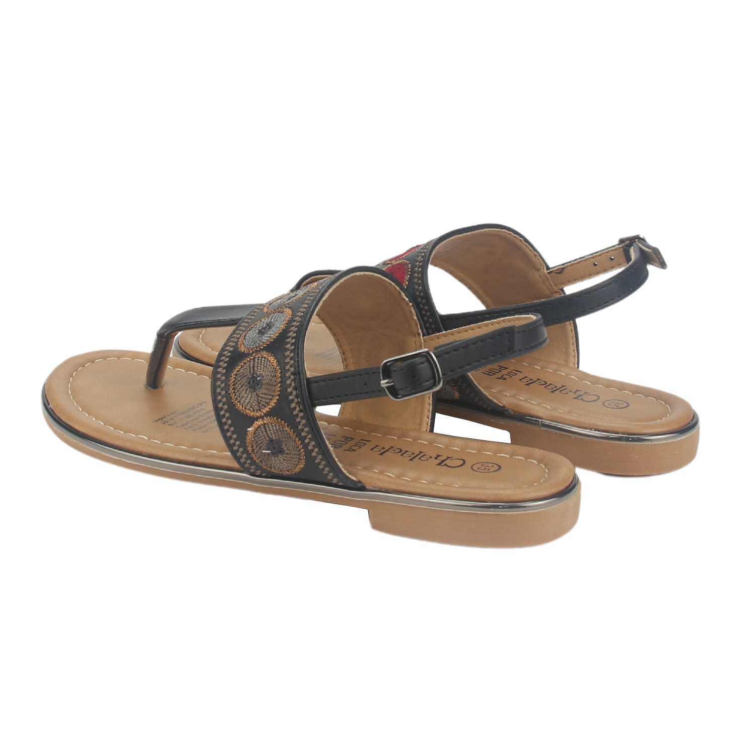 SANDALIA MUJER CHALADA NEGRO CALL-27 PLANA - 6