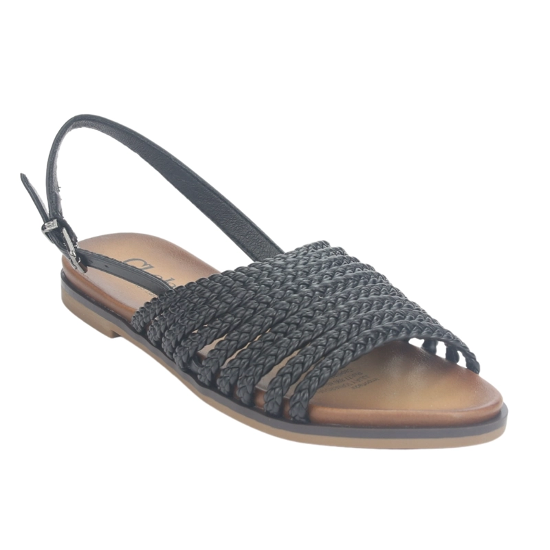SANDALIA MUJER CHALADA NEGRO GRECA-61 PLANA - 3