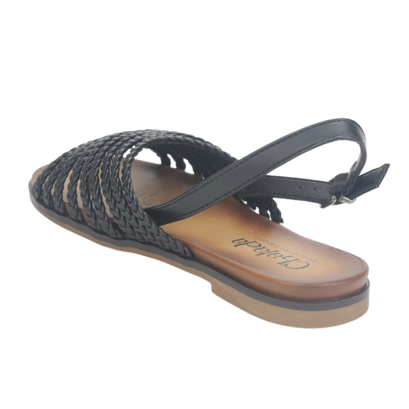 SANDALIA MUJER CHALADA NEGRO GRECA-61 PLANA - 4