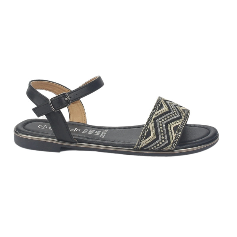 SANDALIA MUJER CHALADA NEGRO CALL-29 PLANA - 1