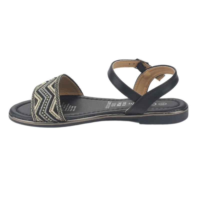 SANDALIA MUJER CHALADA NEGRO CALL-29 PLANA - 2