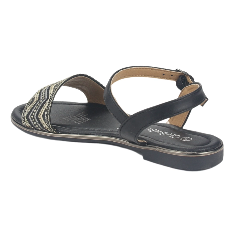 SANDALIA MUJER CHALADA NEGRO CALL-29 PLANA - 4