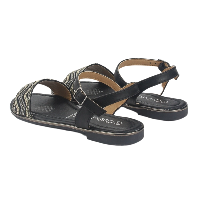 SANDALIA MUJER CHALADA NEGRO CALL-29 PLANA - 6