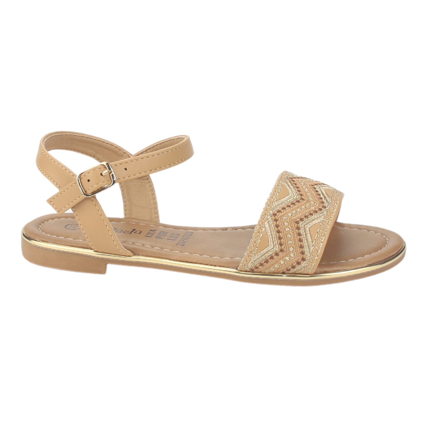 SANDALIA MUJER CHALADA CAMEL CALL-29 PLANA - 1