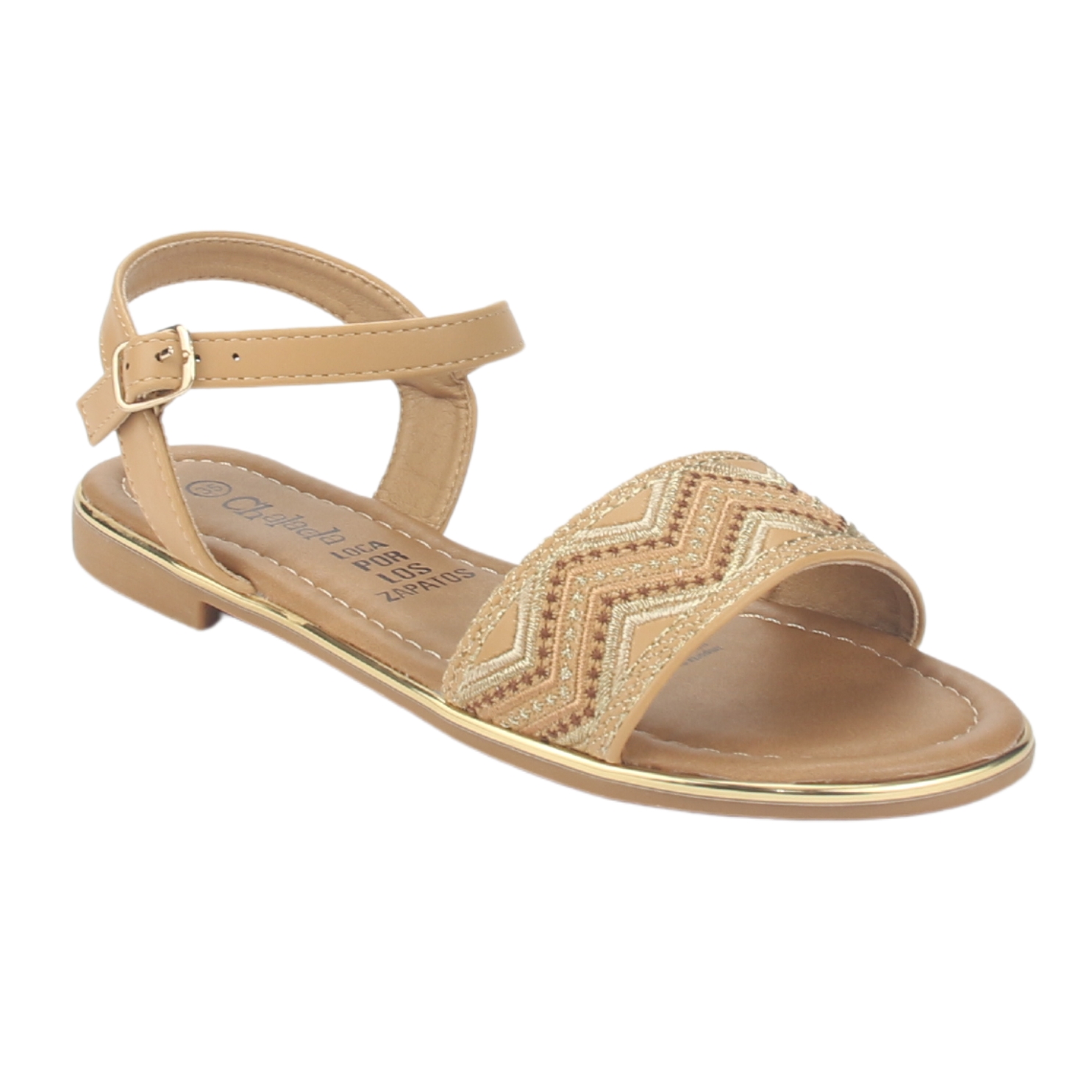 SANDALIA MUJER CHALADA CAMEL CALL-29 PLANA - 3