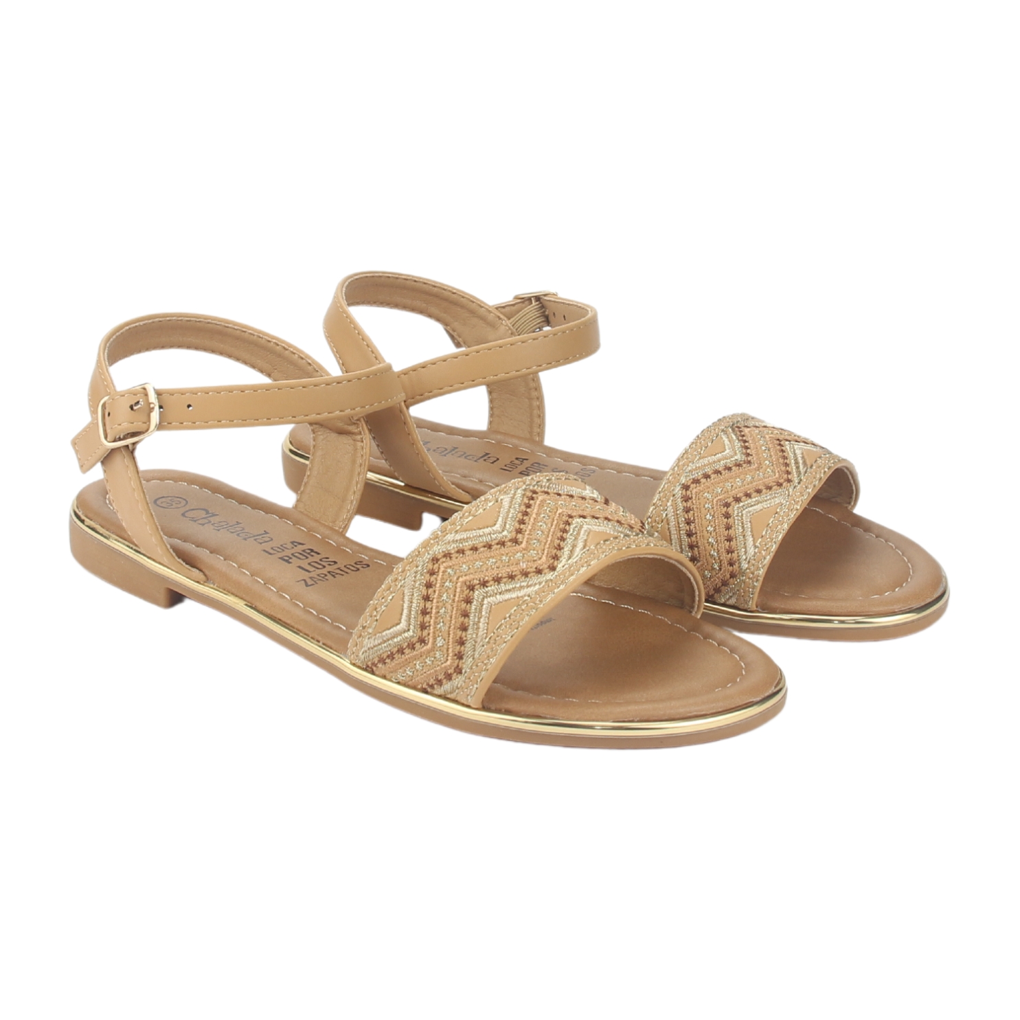 SANDALIA MUJER CHALADA CAMEL CALL-29 PLANA - 5