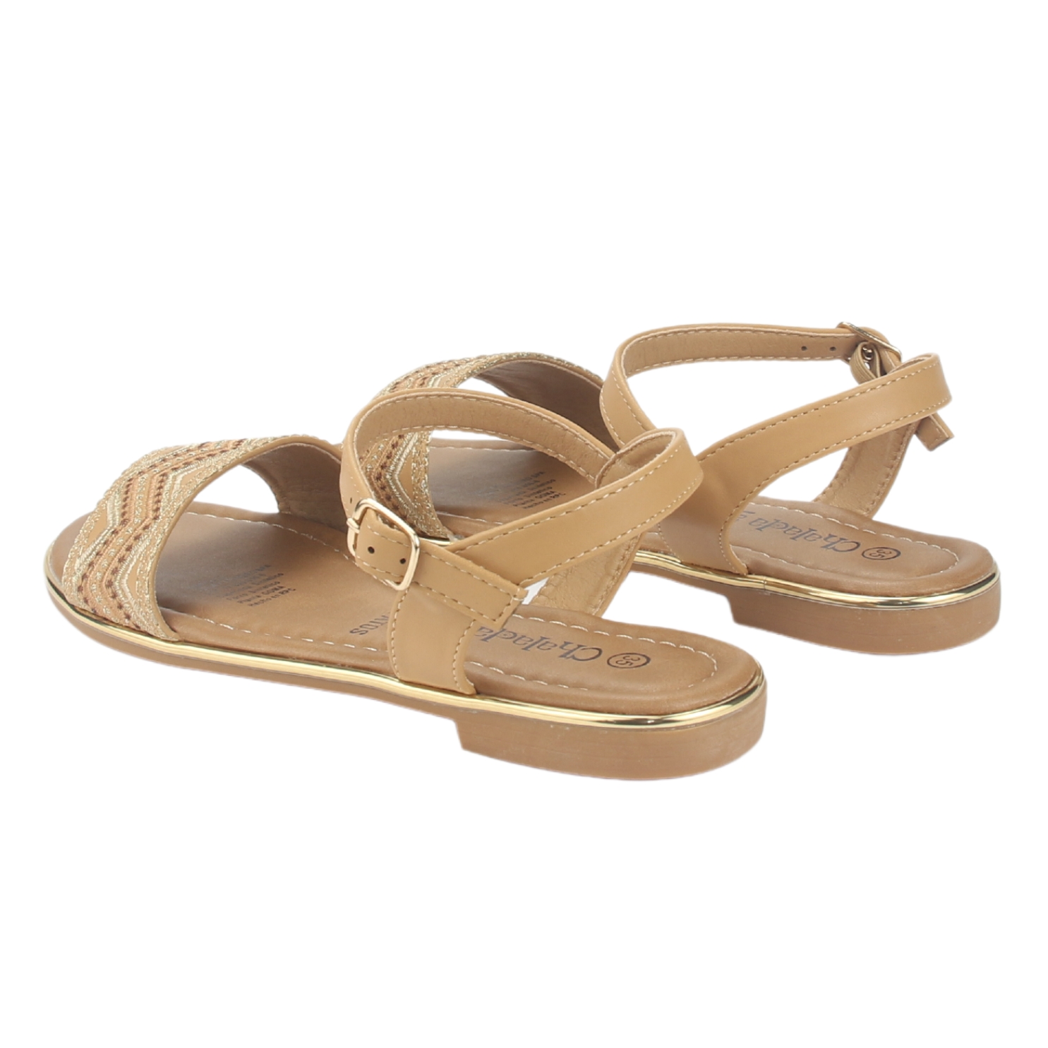 SANDALIA MUJER CHALADA CAMEL CALL-29 PLANA - 6