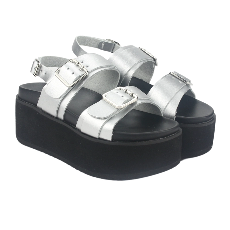 SANDALIA MUJER CHALADA PLATEADO VIRU-31 PLATAFORMA - 5
