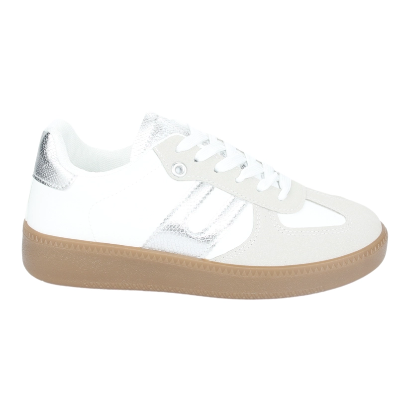 ZAPATILLA CHALADA MUJER ANTU-2 BLANCO PLATA URBANO - 1
