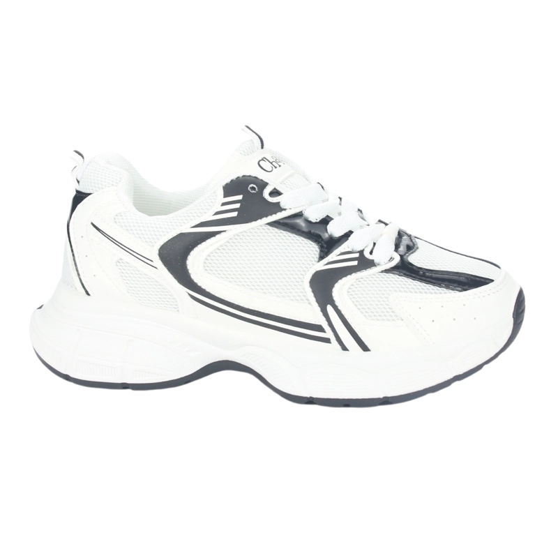 ZAPATILLA CHALADA MUJER NEW-5 BLANCO NEGRO URBANO - 1