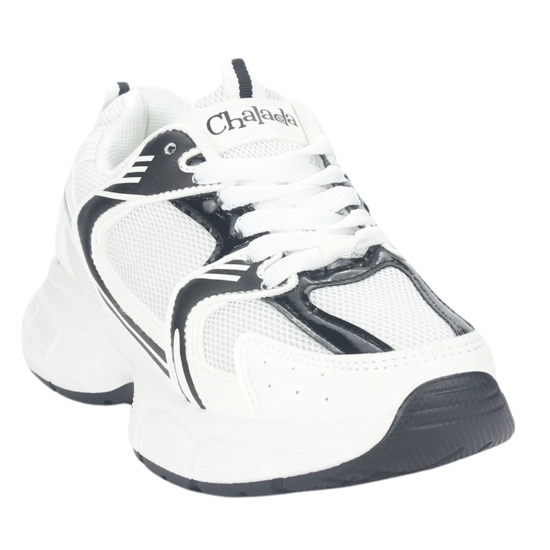 ZAPATILLA CHALADA MUJER NEW-5 BLANCO NEGRO URBANO - 3
