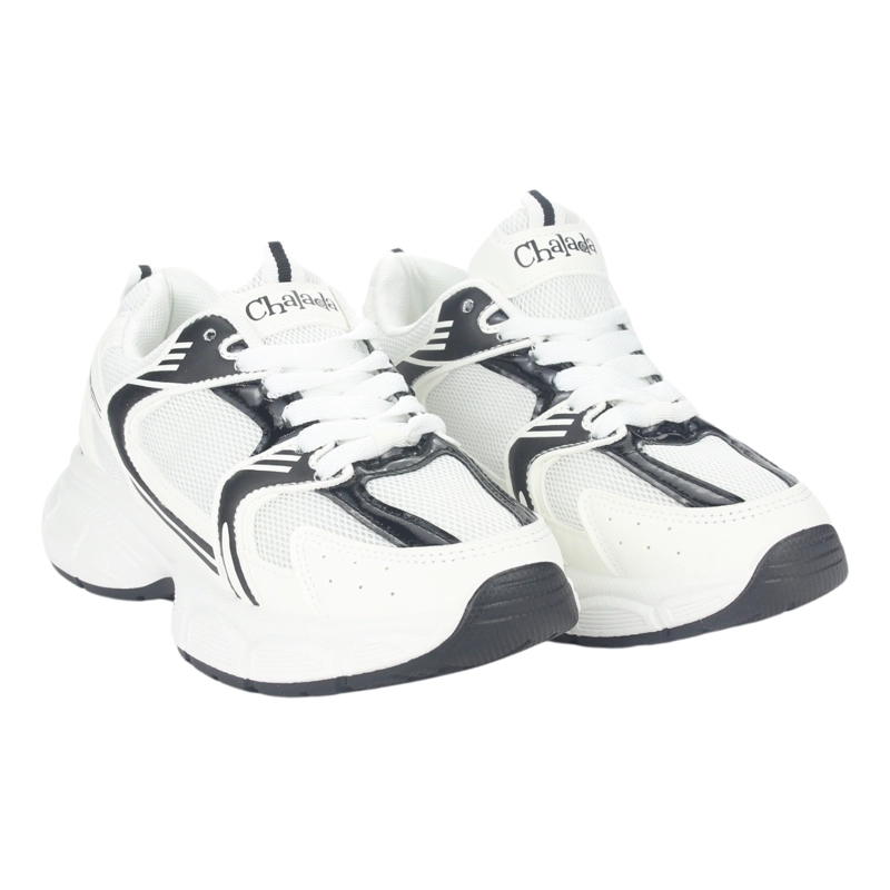 ZAPATILLA CHALADA MUJER NEW-5 BLANCO NEGRO URBANO - 5
