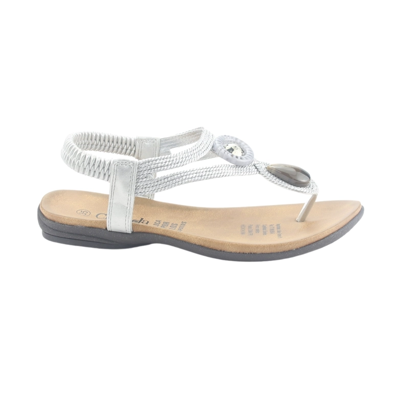 SANDALIA CHALADA MUJER ANATOMIC78 PLATEADO CASUAL - 1
