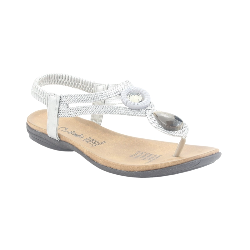 SANDALIA CHALADA MUJER ANATOMIC78 PLATEADO CASUAL - 3