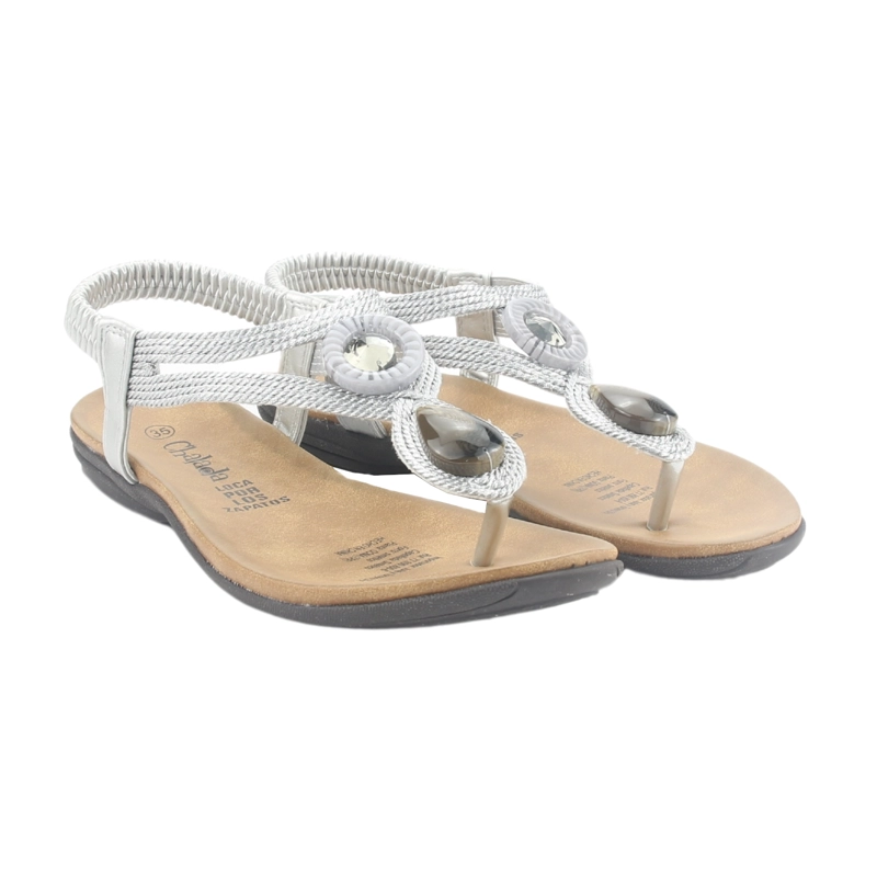 SANDALIA CHALADA MUJER ANATOMIC78 PLATEADO CASUAL - 5