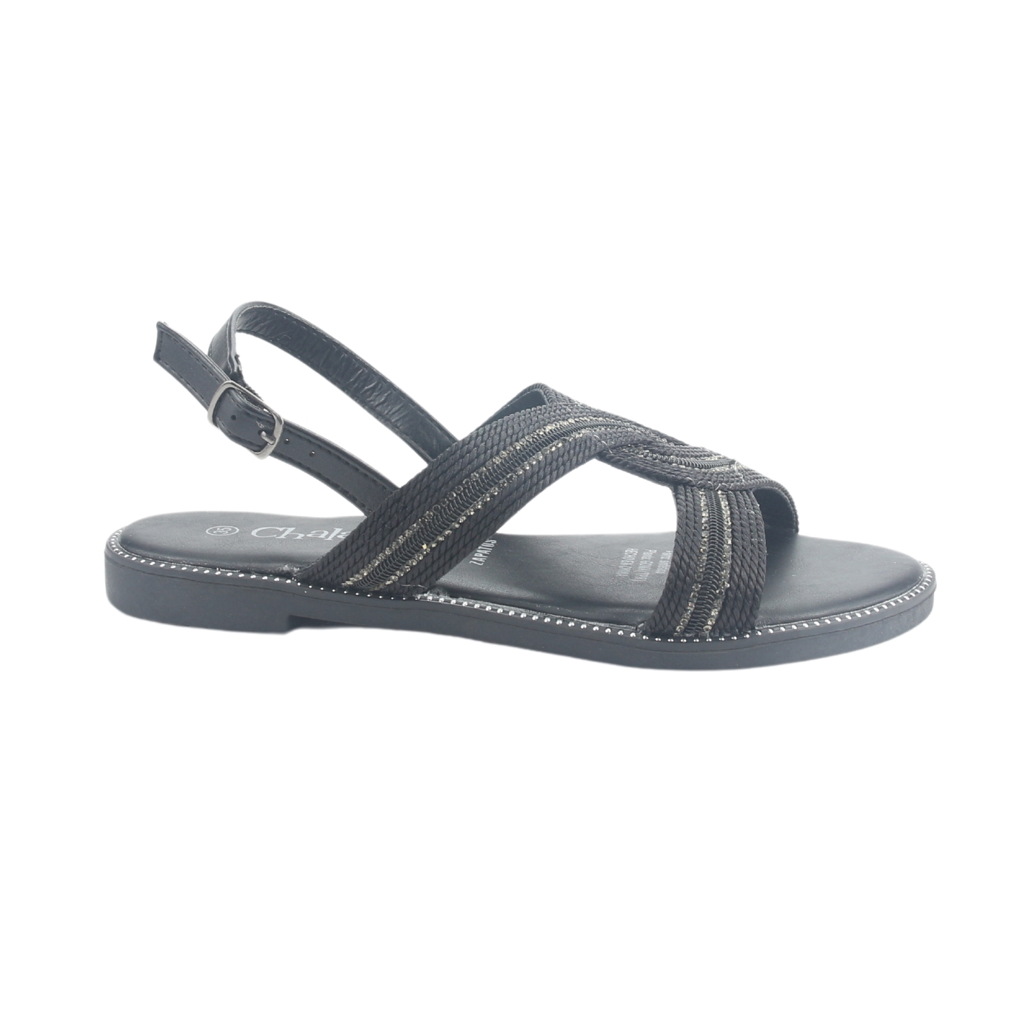 SANDALIA CHALADA MUJER ALKI-10 NEGRO CASUAL - 1