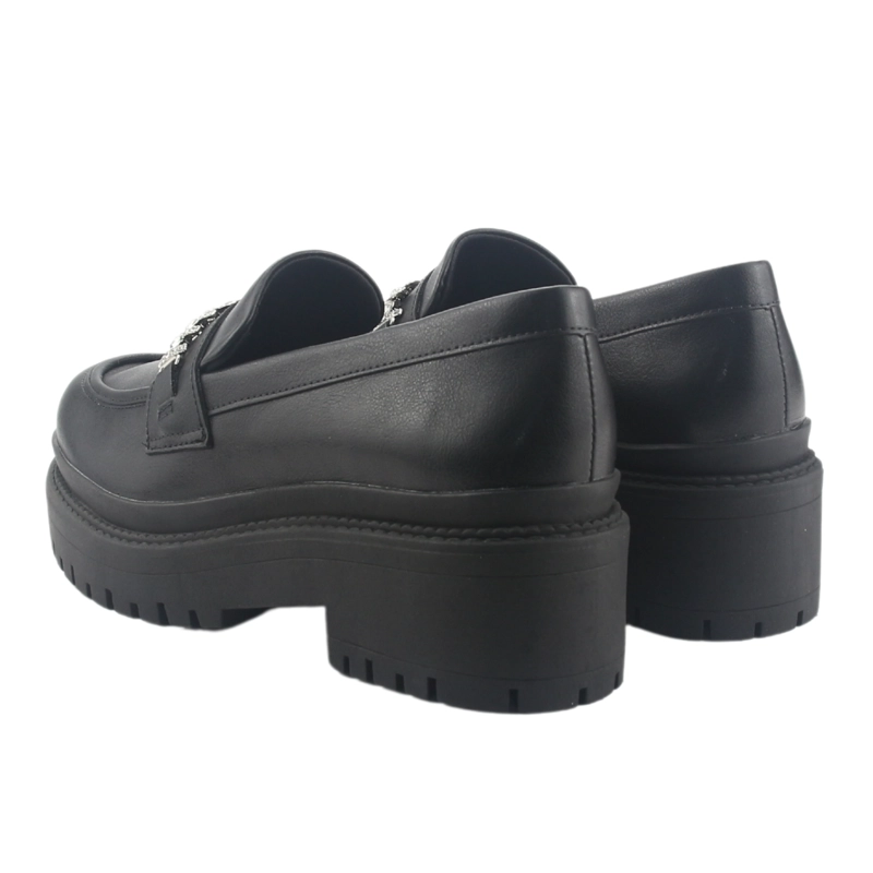 MOCASIN VIA MARTE MUJER  NEGRO CASUAL - 6