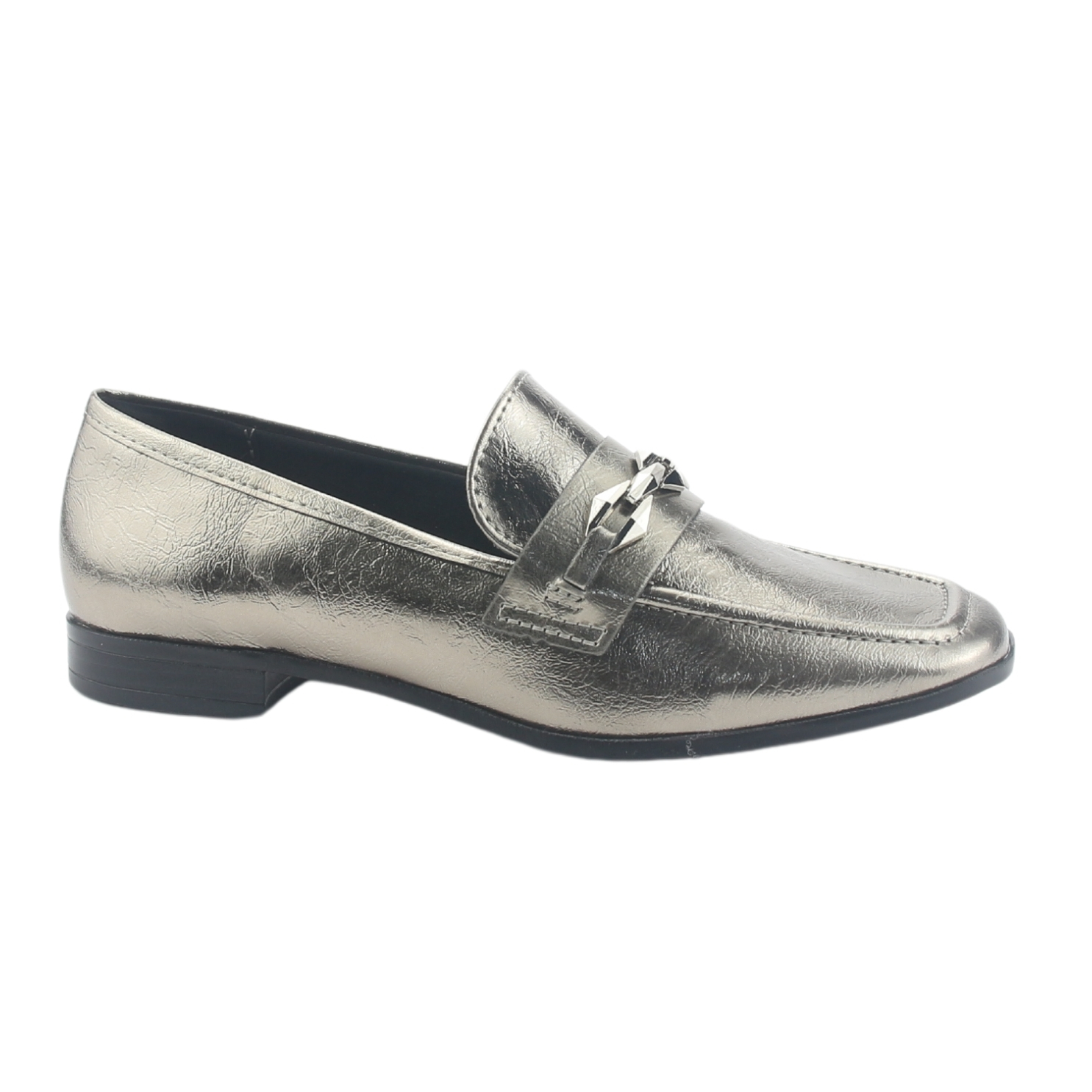 MOCASIN VIA MARTE MUJER 075-007-01 PLATEADO CASUAL - 1