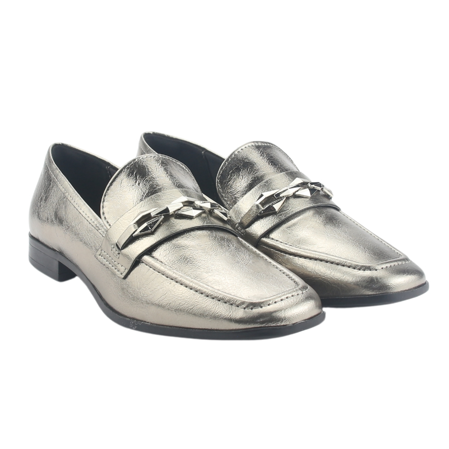 MOCASIN VIA MARTE MUJER 075-007-01 PLATEADO CASUAL - 5